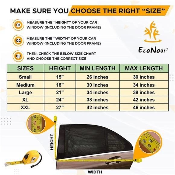 Car Side Window Sun Shade (Pack of 2)|Stretchable & Breathable Car Window Screen - Picture 6 of 6